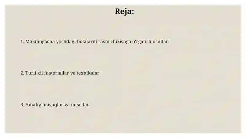 Maktabgacha yoshdagi bolalarni rasm chizishga o'rgatish usullari 2