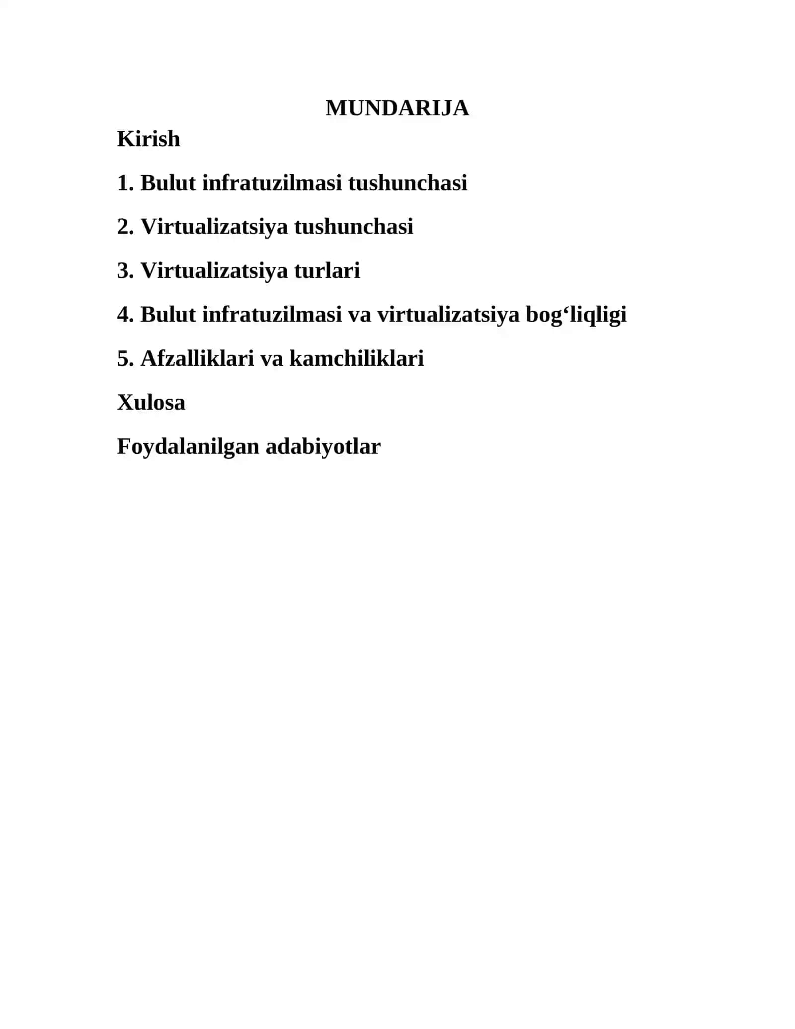 Bulutli hisoblash fanidan 2-MUSTAQIL ISHI 2