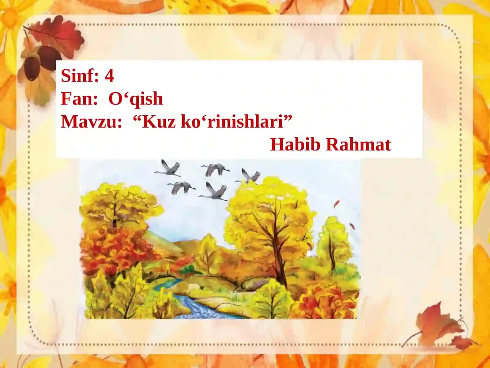 "“Kuz ko‘rinishlari” Habib Rahmat" 2