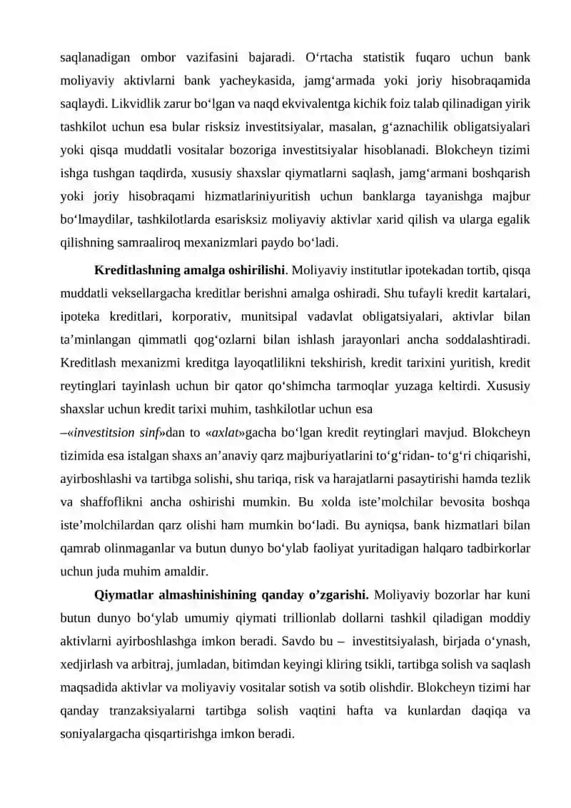 RAQAMLI IQTISODIYOTDA MOLIYAVIY TEXNOLOGIYALAR 2