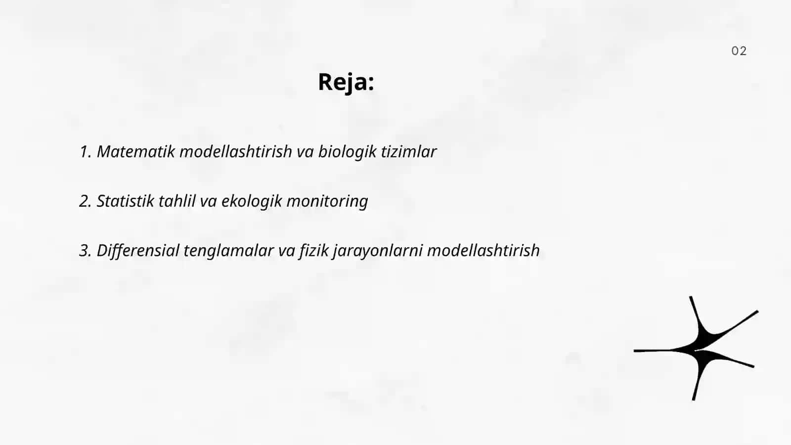 Matematik modellashtirish va biologik tizimlar 2