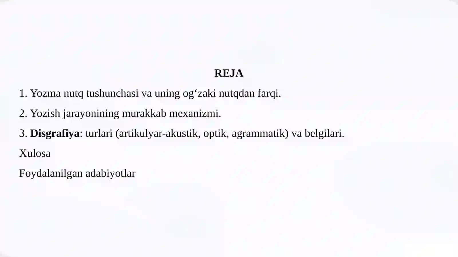 Yozma Nutq Buzilishlari 2