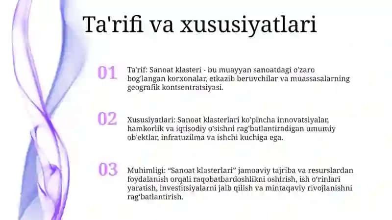 Sanoat Klasterlari Ahamiyati 2