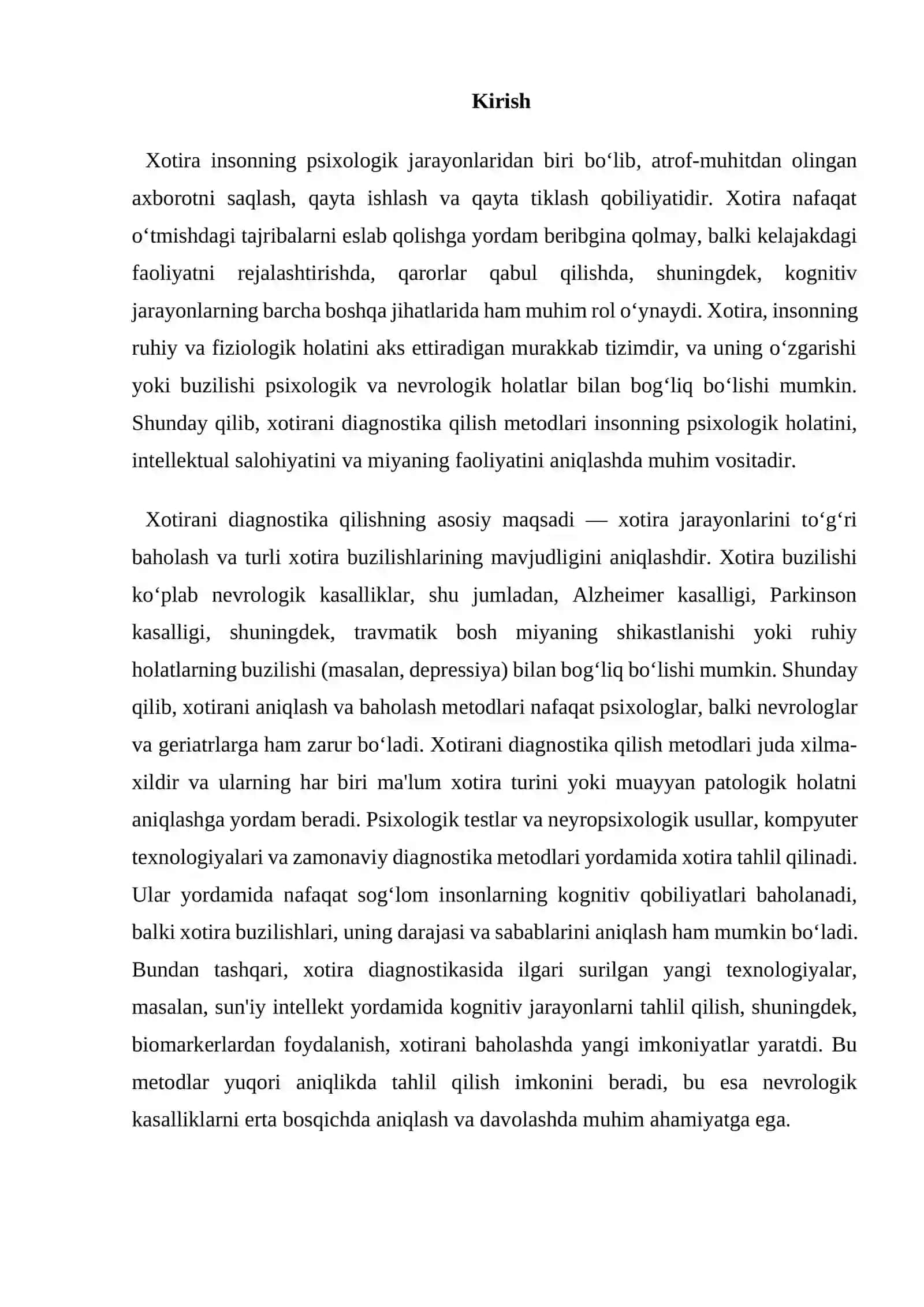 XOTIRANI DIAGNOSTIKA QILISH METODLARI 2