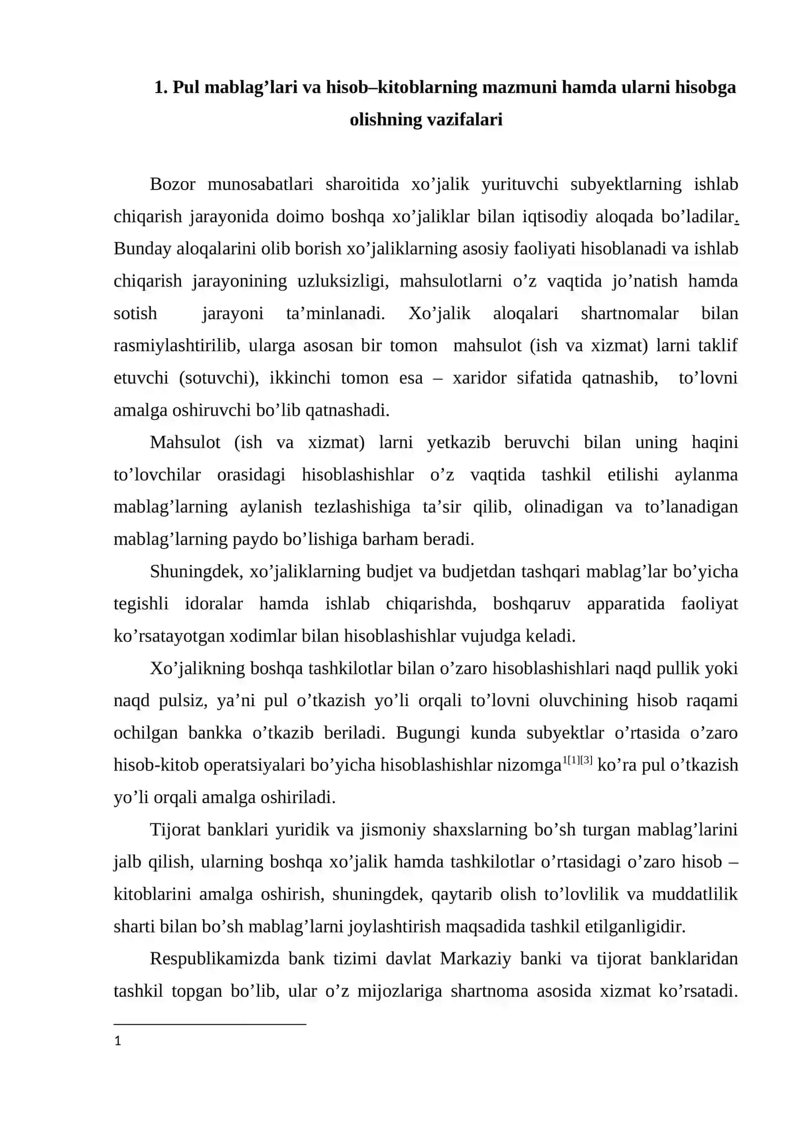 Pul mablag’lari va hisob–kitoblar hisobi 2