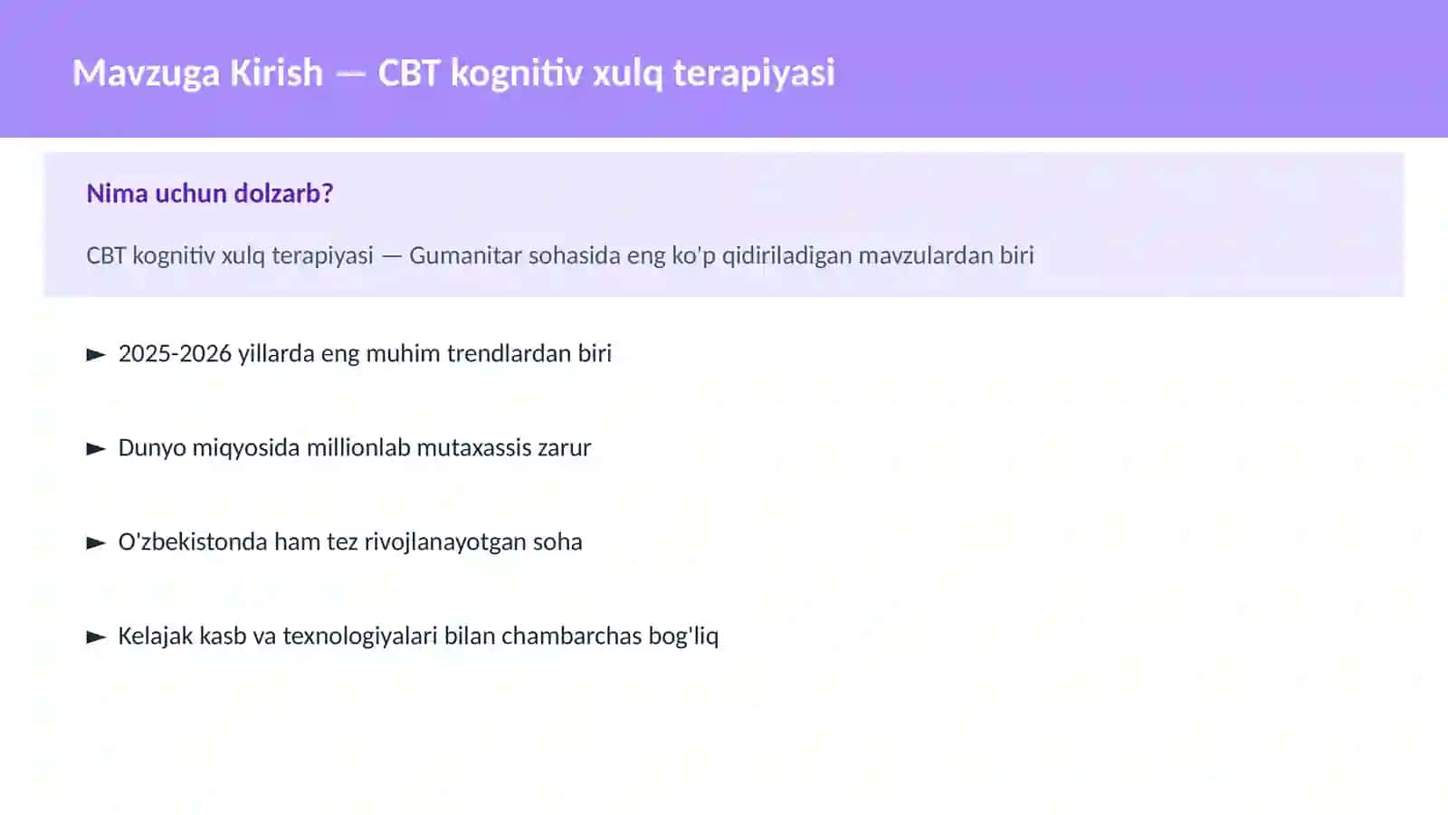 CBT kognitiv xulq terapiyasi 2