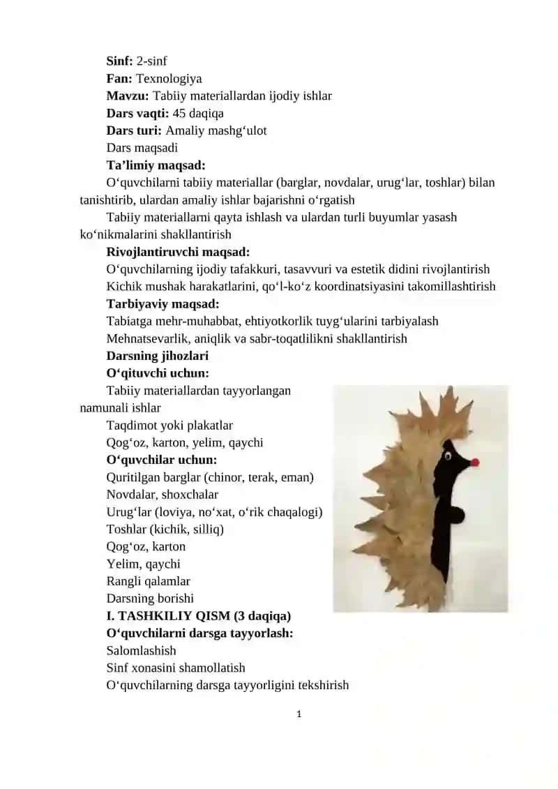 Tabiiy materiallardan ijodiy ishlar 2