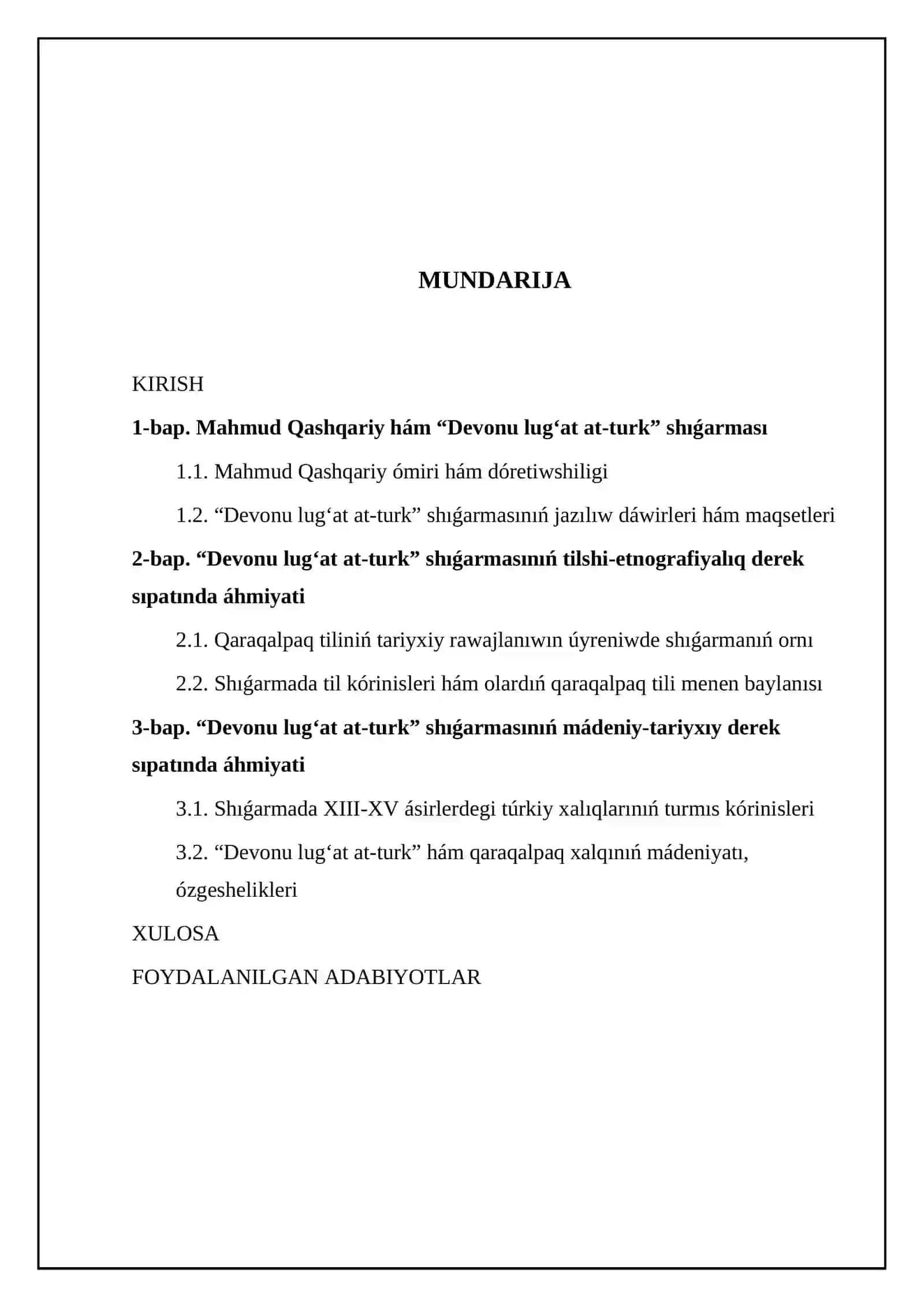 Mahmud Qashqariydin "Devonu lugat at-turk" shigarmasi derek sıpatında 2