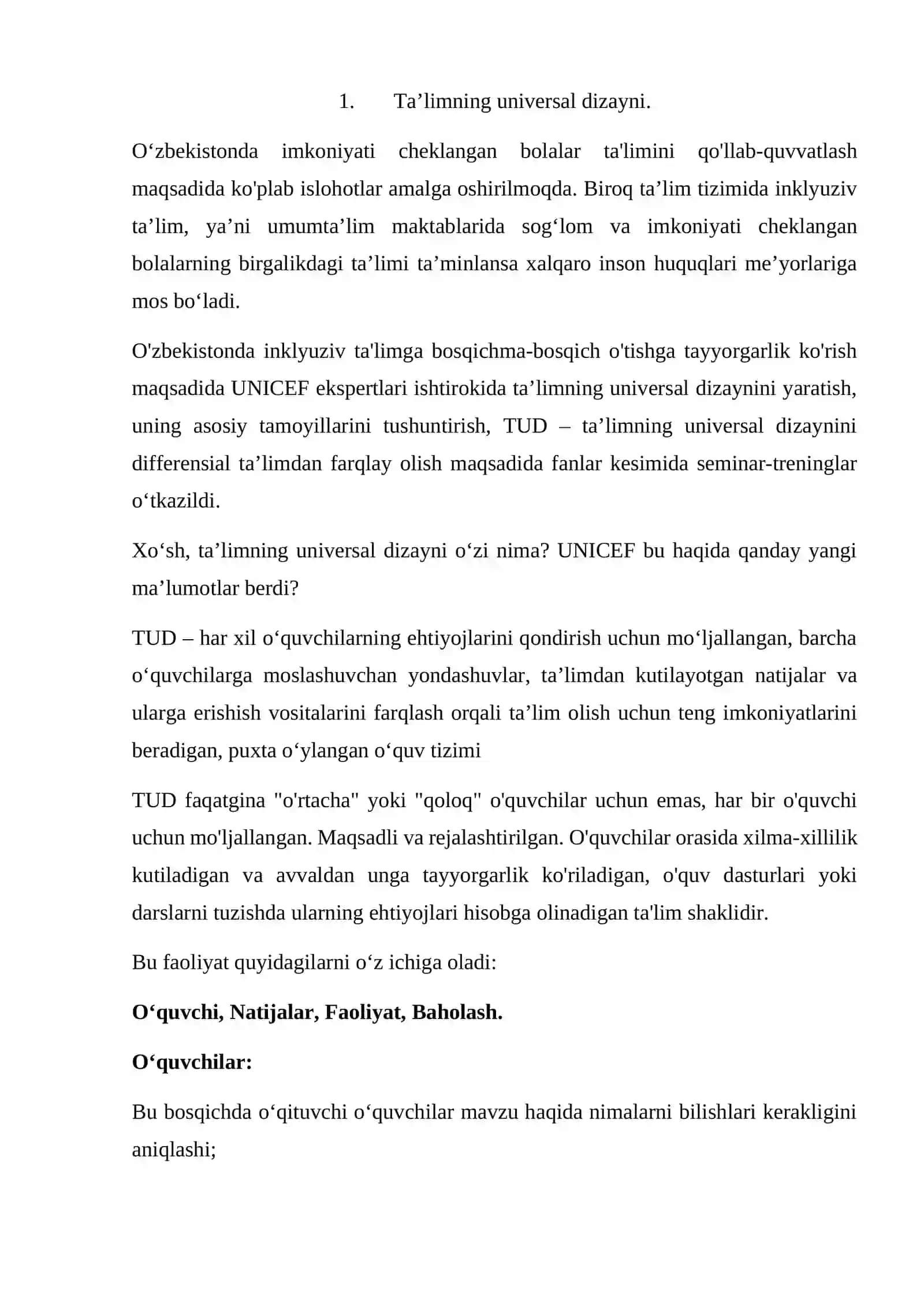 Ta’limning universal dizayni va individual ta’limiy reja 2