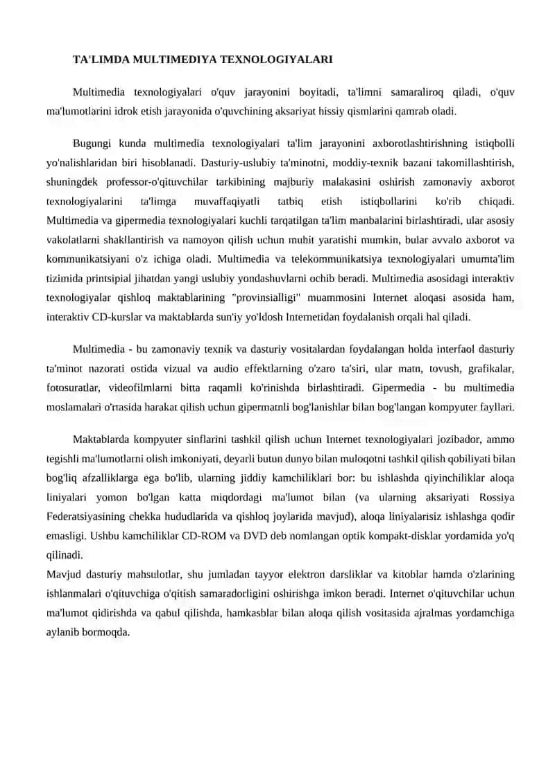 Multimedia texnologiyalari 2