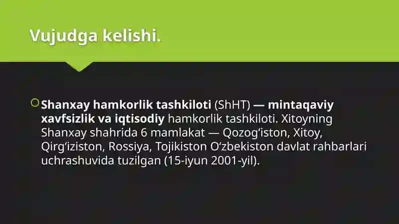 Shanxay Hamkorlik Tashkiloti . 2