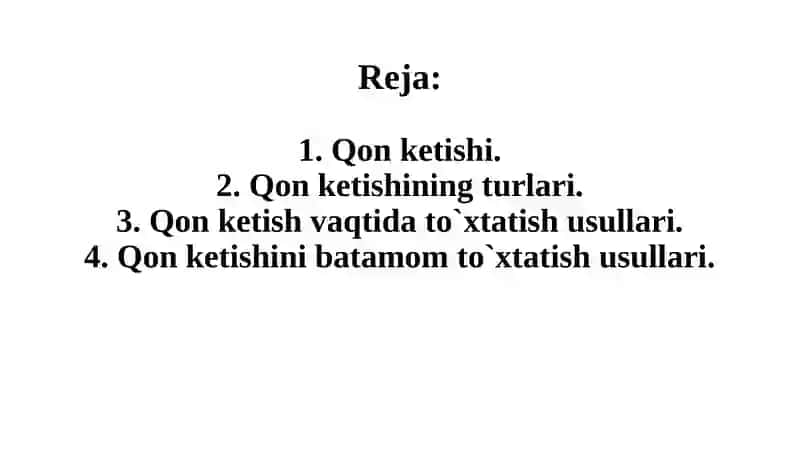 Qon ketishi. Qon ketishini to`xtatish usullari 2