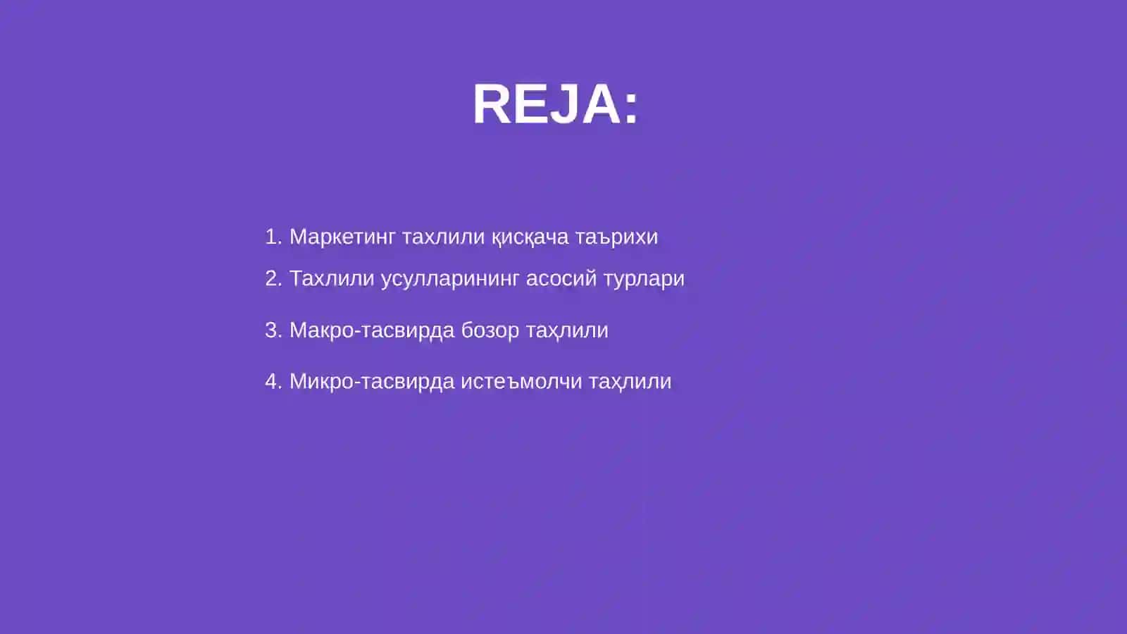 Маркетинг тахлили усуллари 2