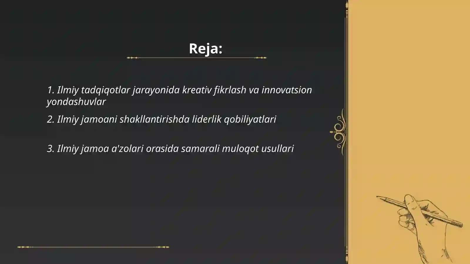 Ilmiy jamoani tashkil etish 2