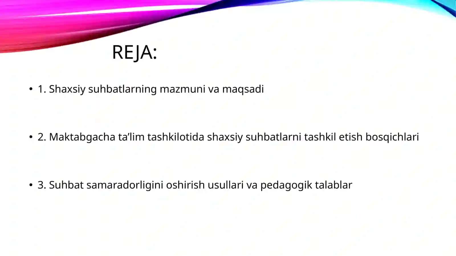 OTA-ONALAR BILAN SHAХSIY SUHBATLAR 2