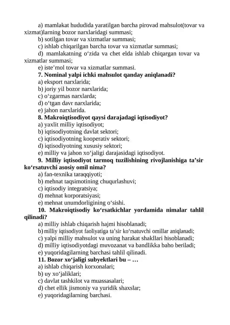 MILLIY IQTISODIYOT VA UNING MAKROIQTISODIY O‘LCHAMLARI 2