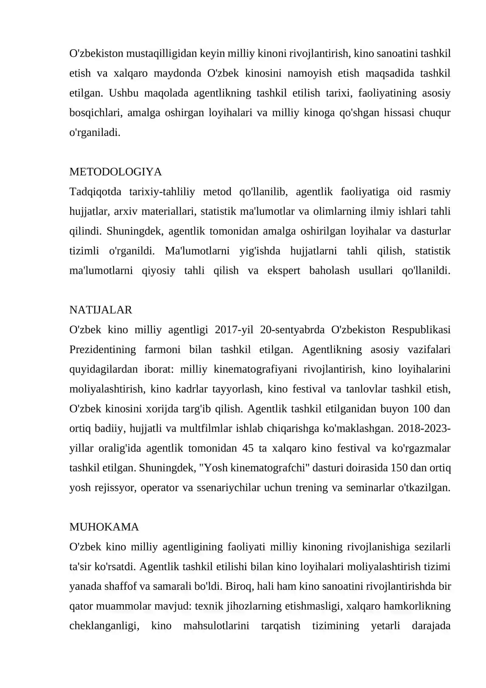 O'ZBEK KINO MILLIY AGENTLIGI TARIXI 2
