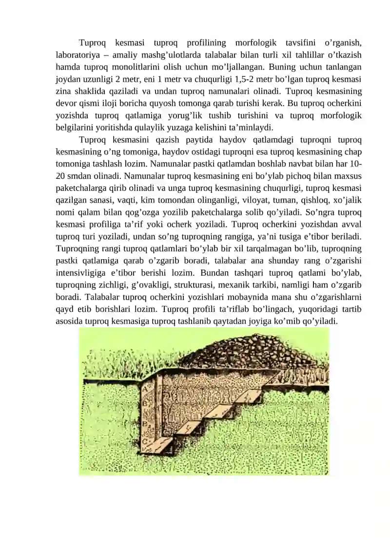 Tuproq kesmasi qazish texnikasi 2