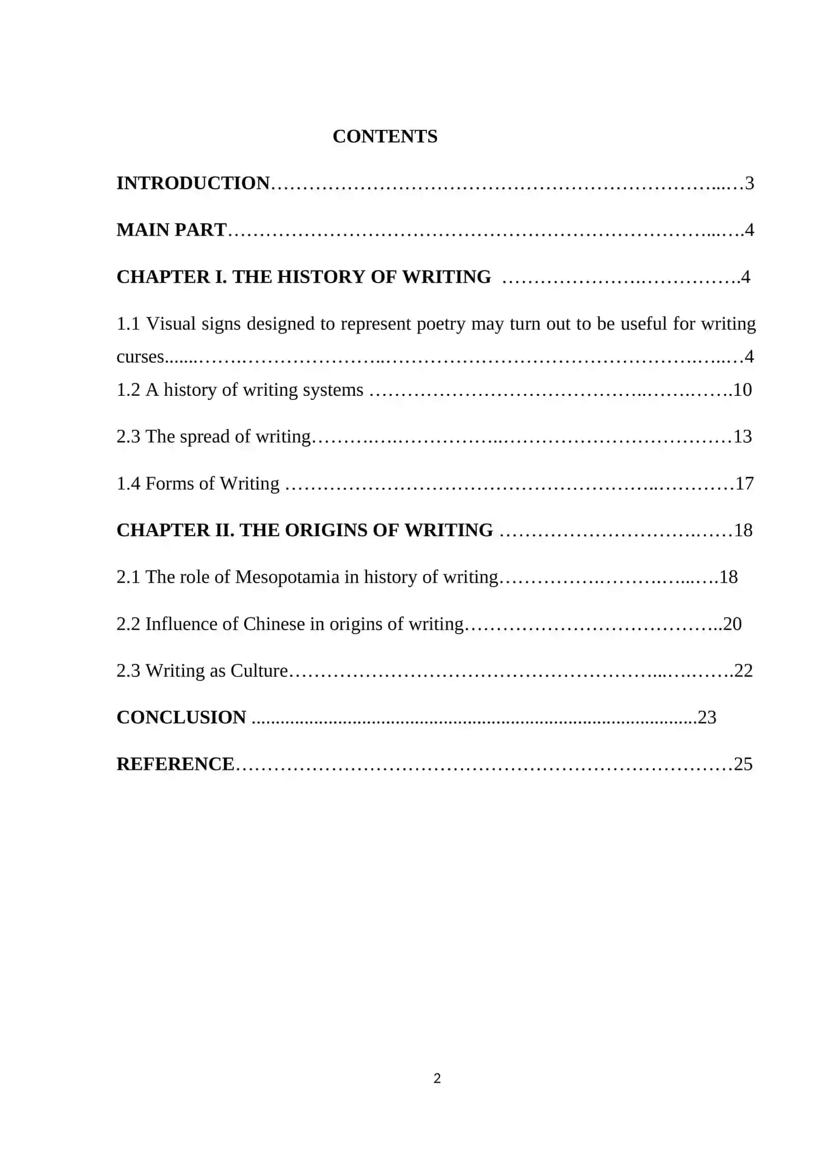 History of Writing Course Work 2