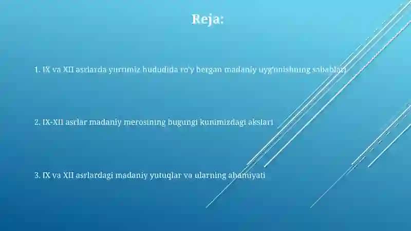 Madaniy Uygonish IX-XII Asrlarda 2