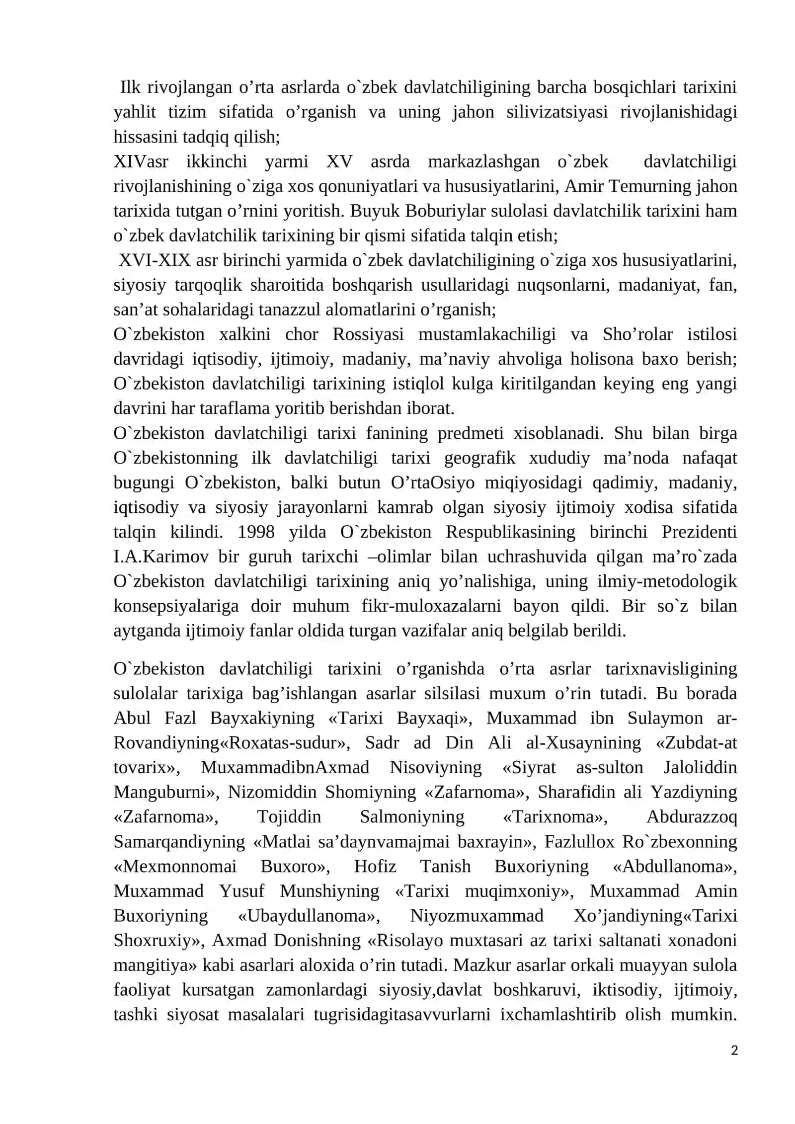 O‘zbek davlatchiligining shakllanishi va taraqqiyot bosqichlari (Qadimgi va ilk o‘rta asrlar davlatchiligi: asosiy bosqichlari va o‘ziga xos xususiyatlari.) 2