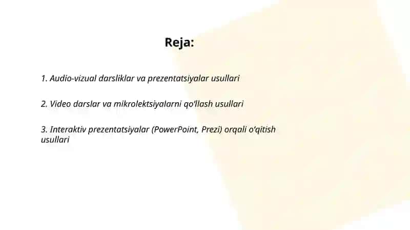 Multimediali oʻqitish usullari 2