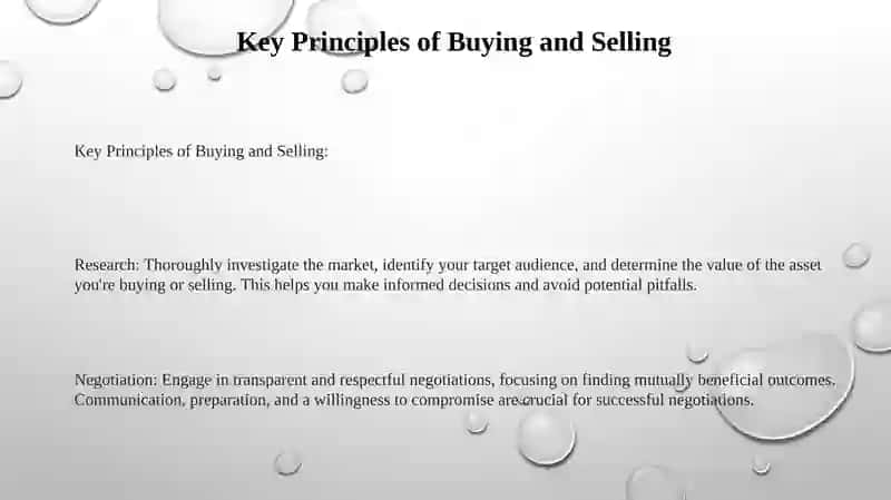 Key Principles of Buying and Selling 2