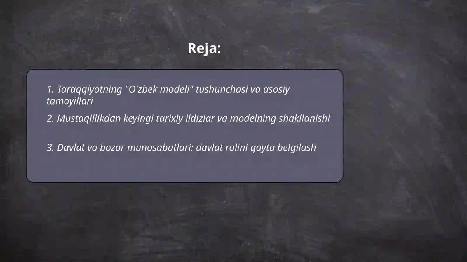 Taraqqiyotning ''O'zbek modeli'' 2