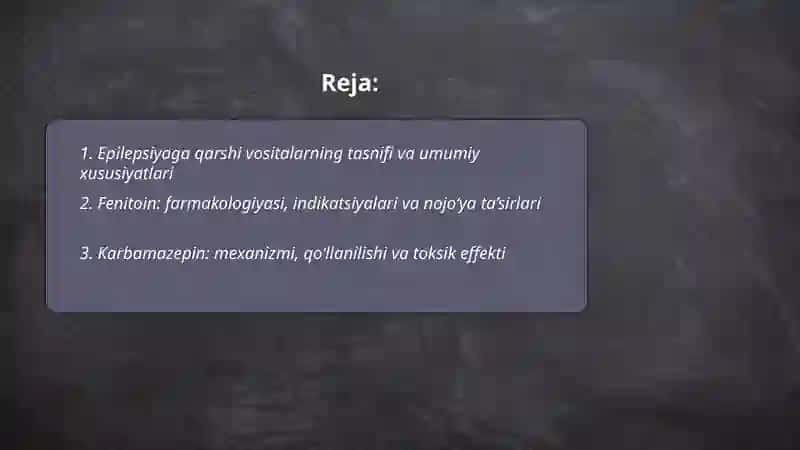 Epilepsiyaga qarshi vositalar 2