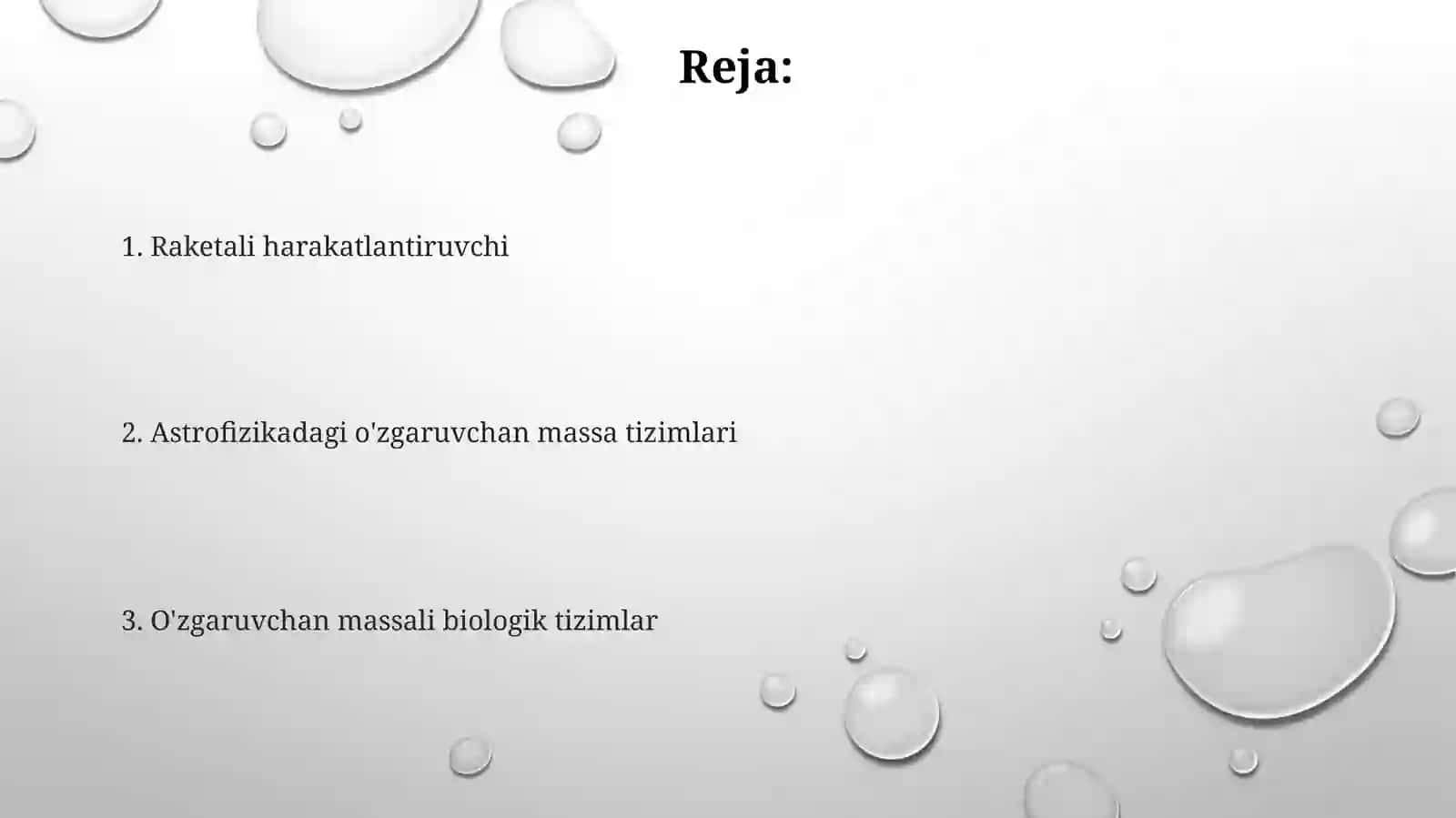 O'zgaruvchan massali jismning harakadi 2