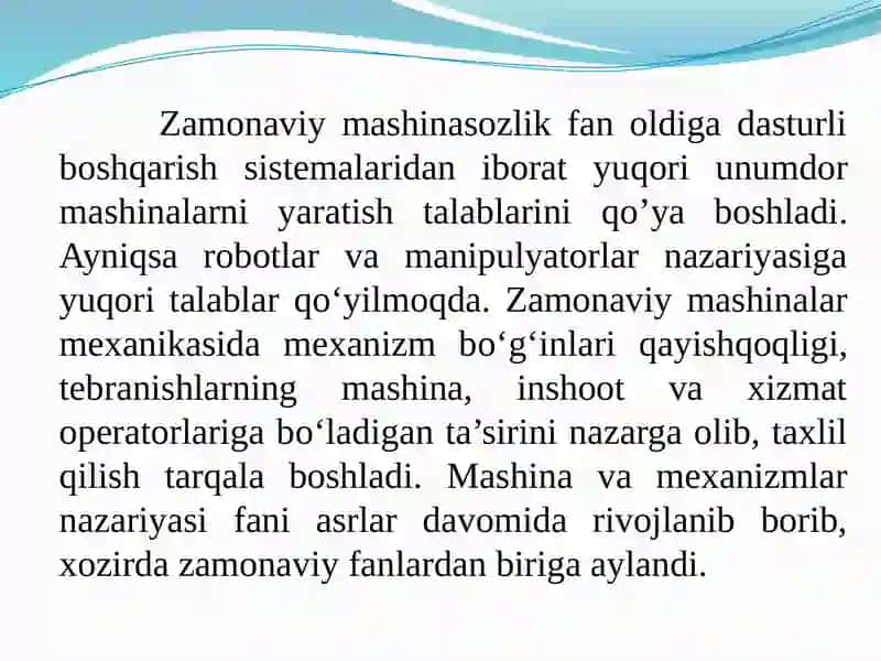 Mashina va mexanizmlar tuzilishi 2