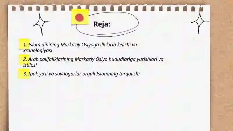 Markaziy Osiyoga Islom dinining kirib kelishi 2