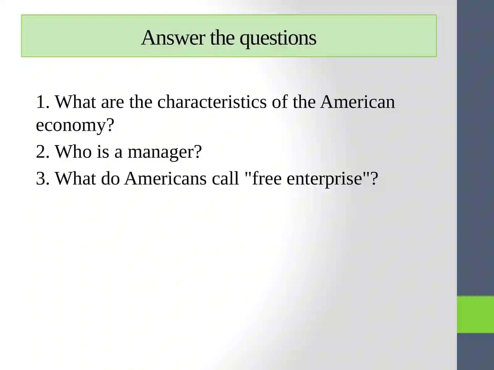 Ingredientsof the American Economy.R.Murphy 2