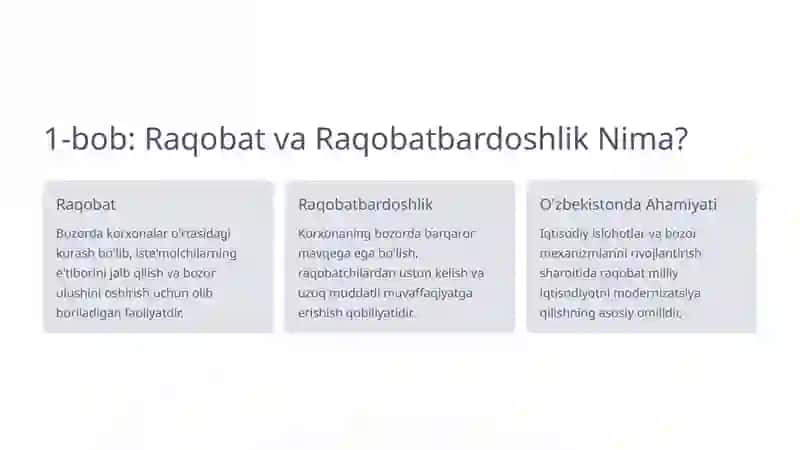 Tadbirkorlikda Raqobat Ustunligini Yaratish Strategiyasi 2