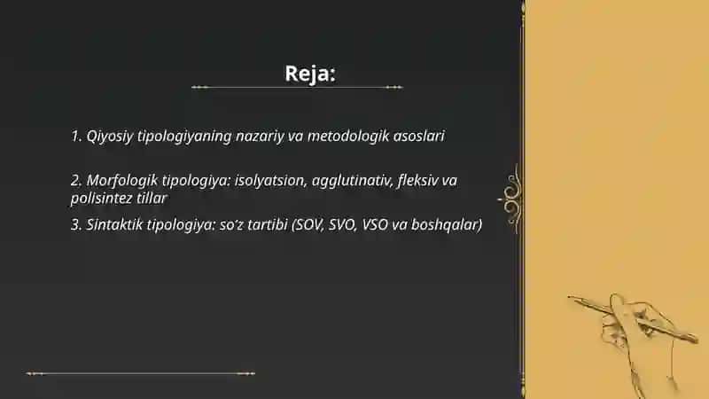 Qiyosiy tipologiya 2