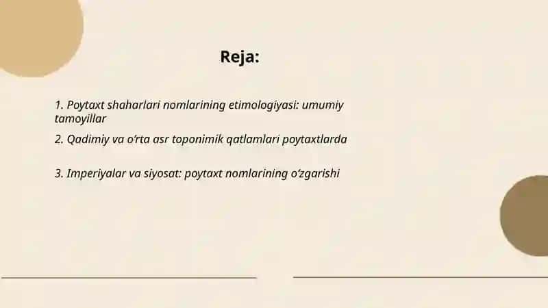 Yevropaning poytaxt shaharlari toponimikasi 2