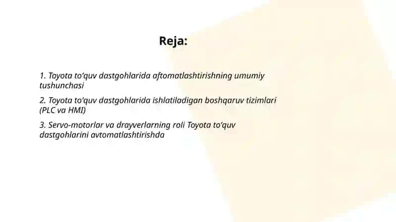 Toyota toʻquv dastgohlarining aftomatlashtirish 2