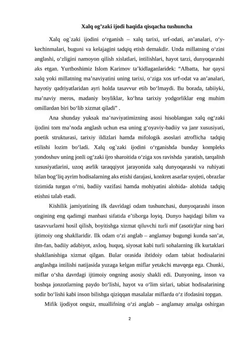 Xalq og‘zaki ijodi janrlar 2
