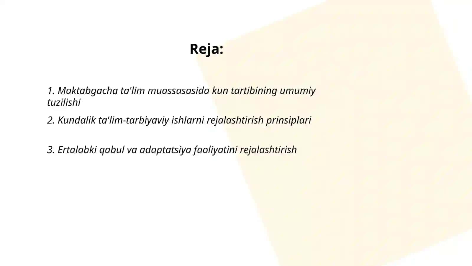 Maktabgacha ta'limda kun tartibi 2