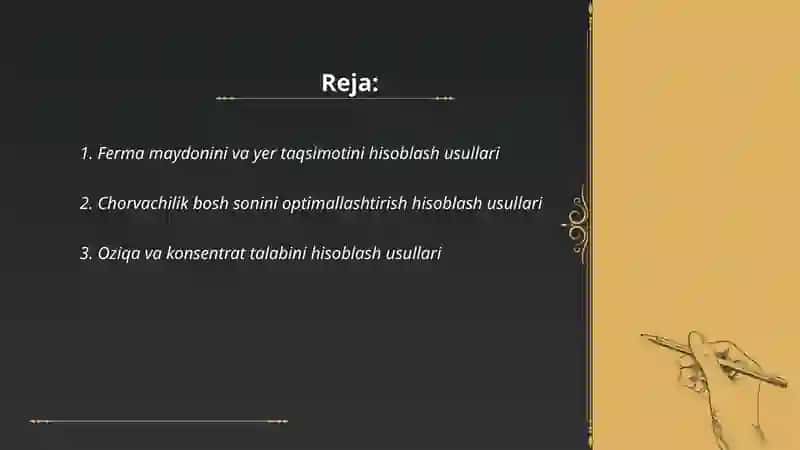 Fermalarni hisoblash usullari 2