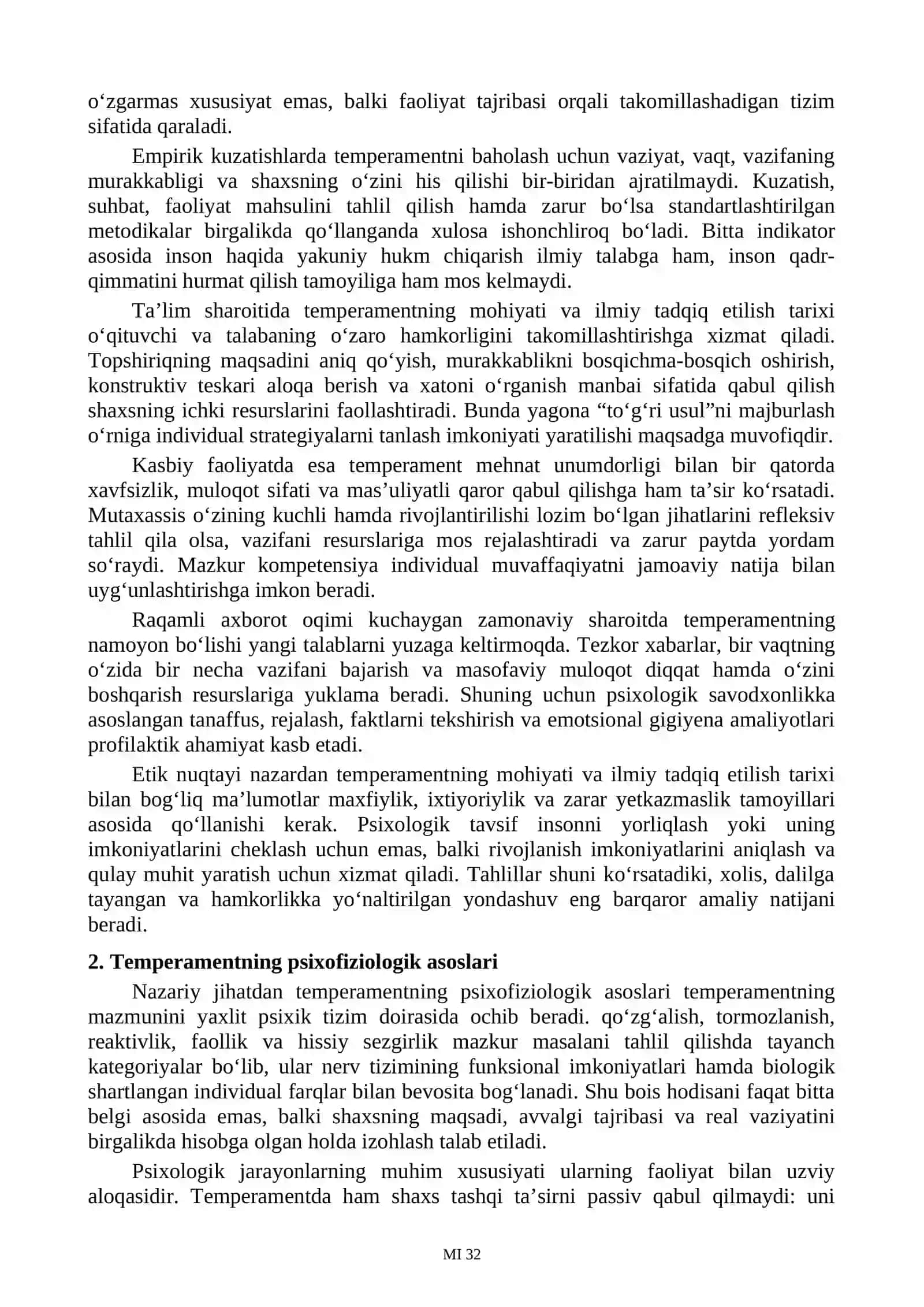 Temperament. Temperament turlariga oid testlar 2