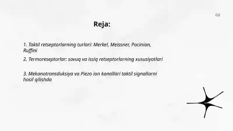 Taktil va haroratretsepsiyalari 2