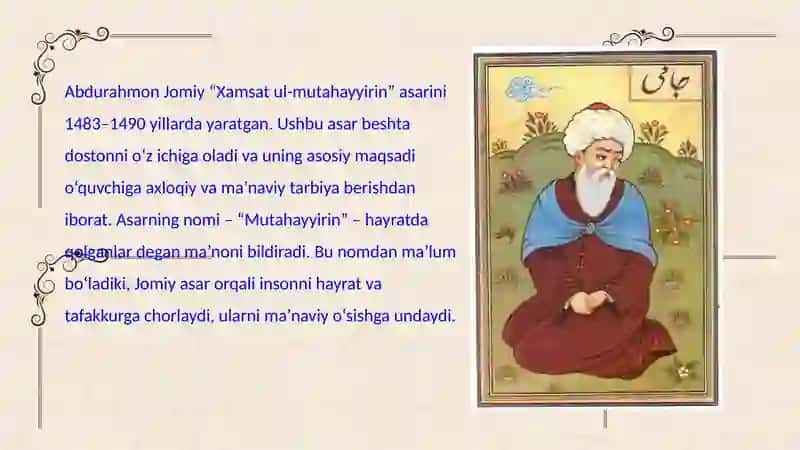 "Xamsat il-mutahhayirin" da Abdurahmon Jomiy siymosi 2