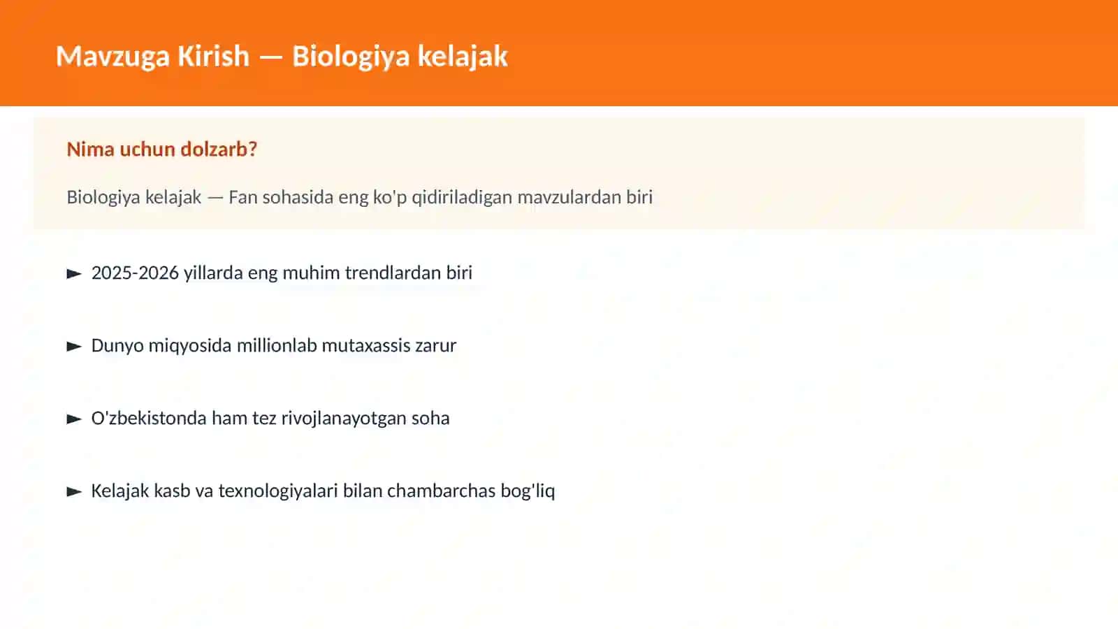 Biologiya kelajak 2