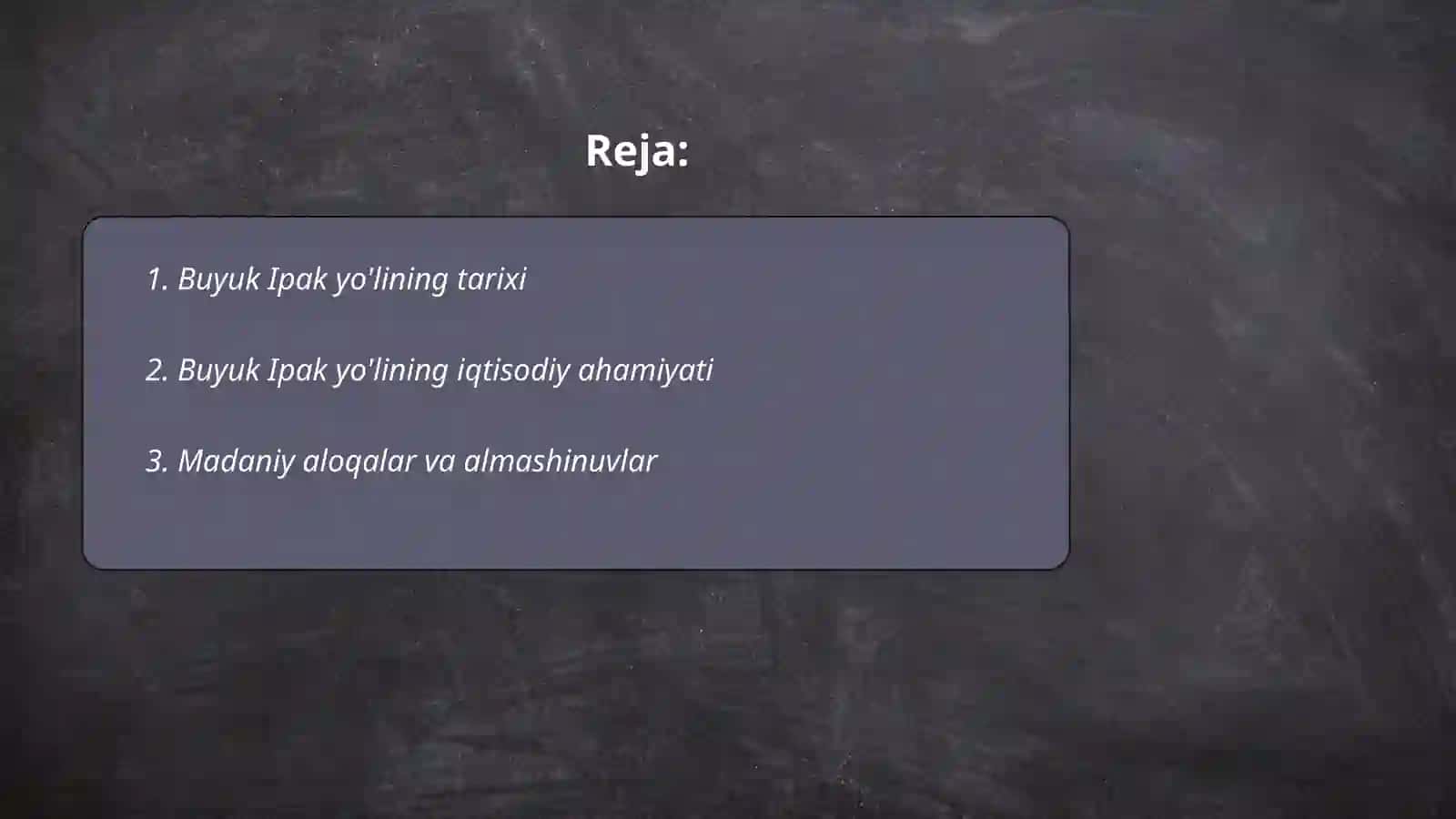 Buyuk Ipak yoʻlining qayta tiklanishi 2