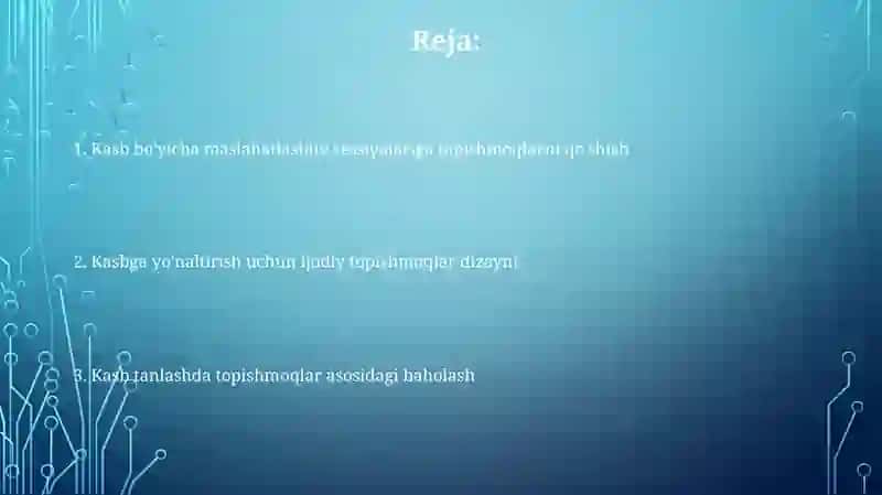 Kasb-hunarga yo'naltirishda boshqotirmalardan foydalanish 2