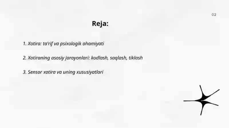 Xotira mavzusida slayd 2