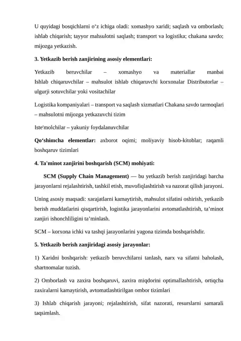Yetkazib berish zanjiri boshqarish tizimi 2