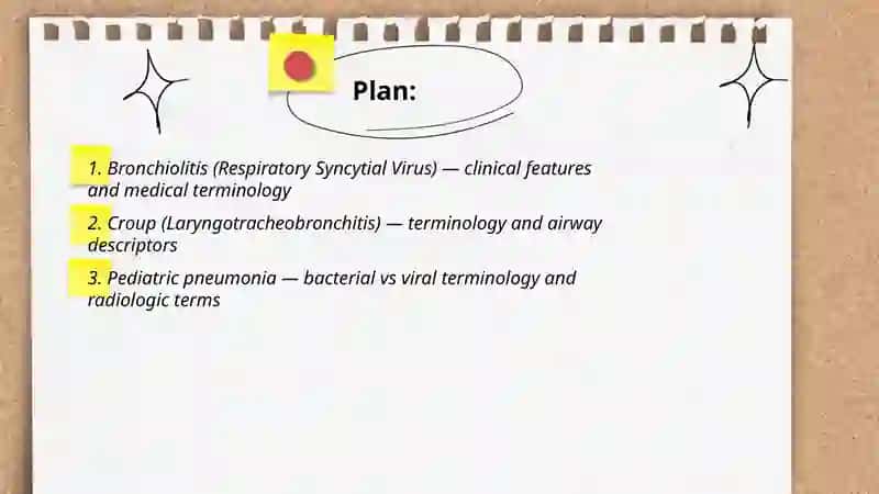 Common Pediatric Diseases and Their Medical Terminology 2