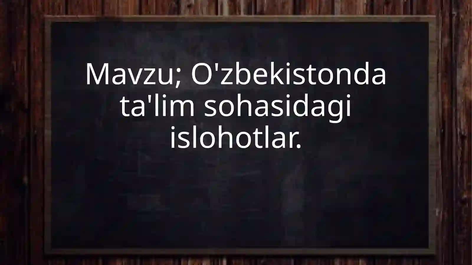 O'zbekiston data o'lim sohasidagi islohotlar 2